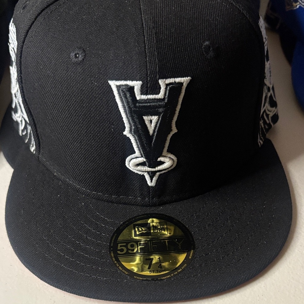 New Era Black Fitted Cap with White Embroidered A Logo